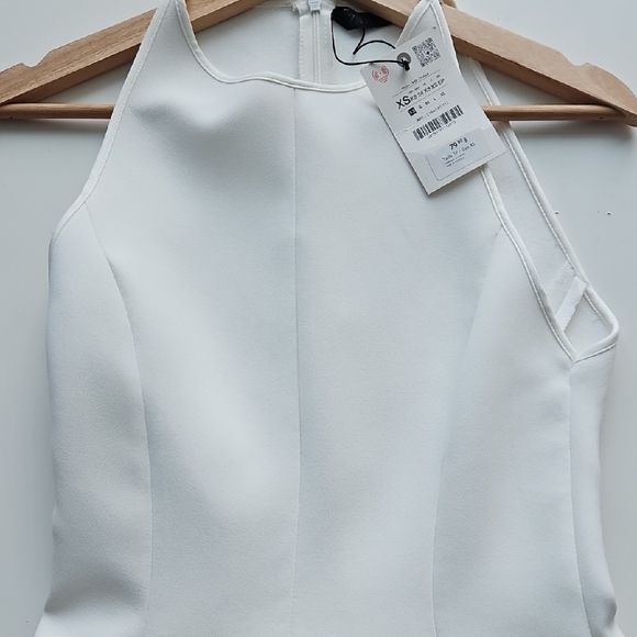 NWT Zara Elegant White Sleeveless Dress - Picture 4 of 8